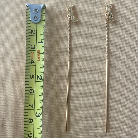 YSL Saint Laurent Opyum Threader Earrings Gold - Picture 5 of 5